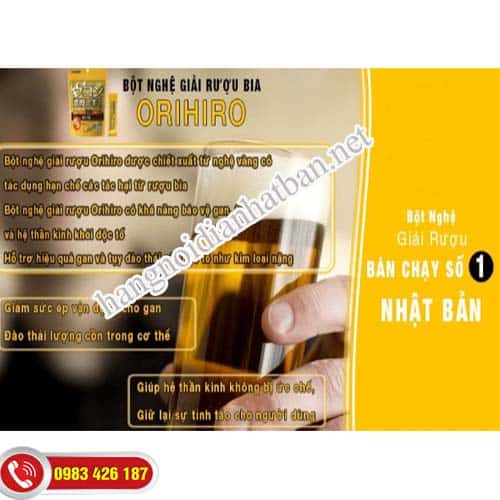 Bột Orihiro có tác dụng giải rượu hiệu quả