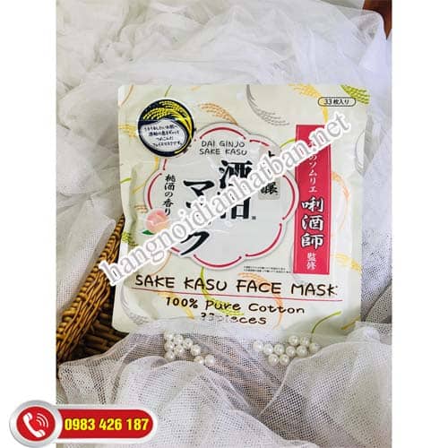 Mặt nạ ủ trắng, dưỡng da bã rượu Sake Kasu Pack Nhật Bản