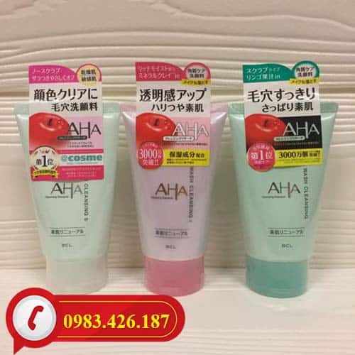 Sữa rửa mặt AHA Wash Cleansing Nhật Bản với chiết xuất AHA