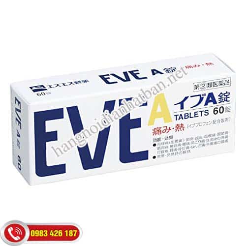 Thuốc giảm đau trị cảm cúm, hạ sốt EVE A Nhật Bản tại Hà Nội