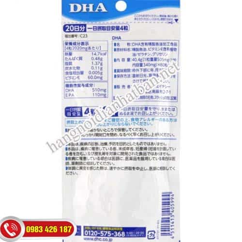 Viên uống DHA DHC được chiết xuất từ dầu cá tinh khiết