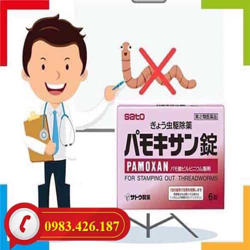 Thuốc tẩy giun Pamoxan Sato chính hãng Nhật Bản