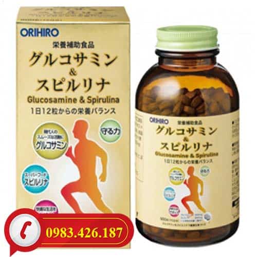 Viên uống bổ xương khớp(Tảo) Glucosamine & Spirulina Orihiro