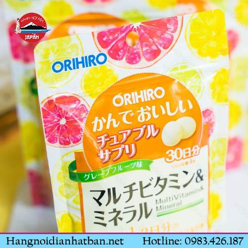 Kẹo nhai bổ sung Vitamin tổng hợp và khoáng chất Orihiro gói 120 viên